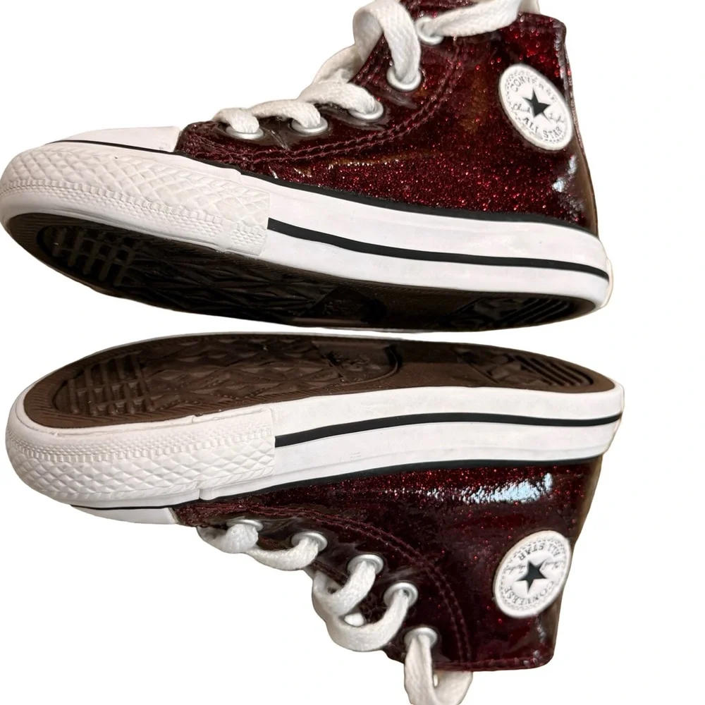 Converse Chuck Taylor All Star Glitter Burgundy Hi-Top Toddler 7 / EU 23